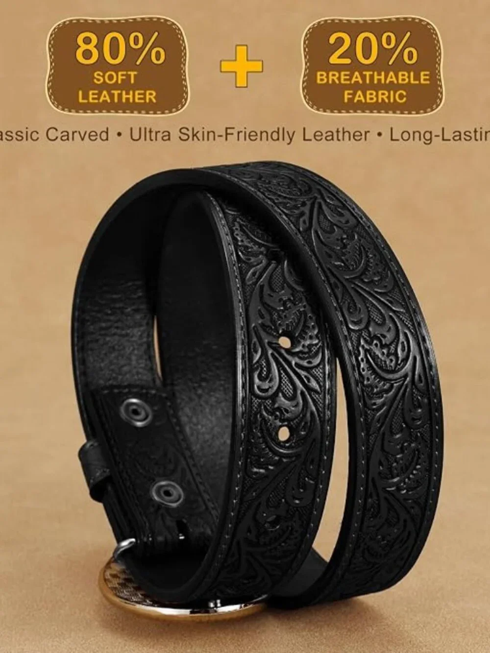 Kid Western Belt for Boys Girls Toddlers Cowboy Leather Belts - D